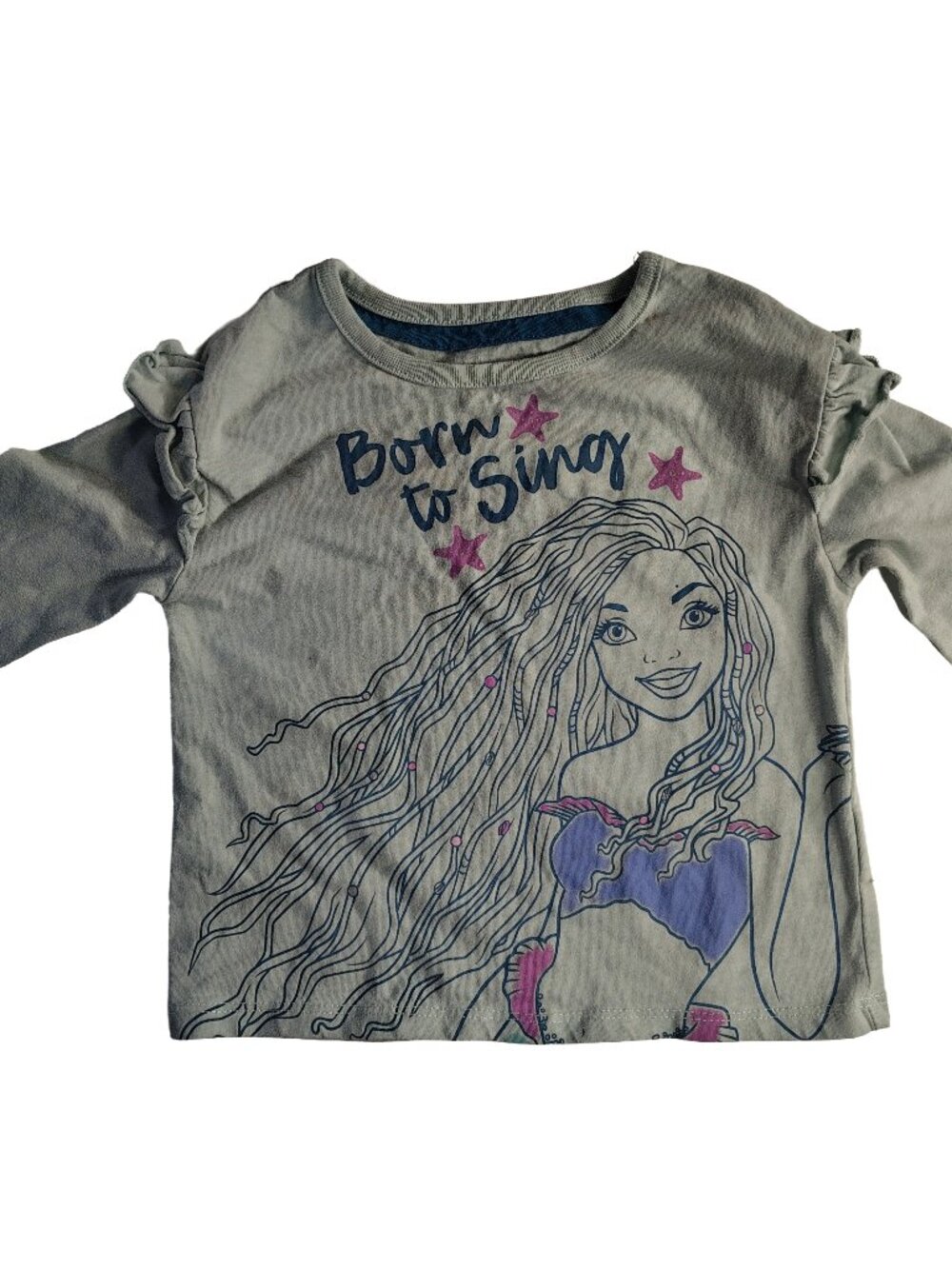 Girl's 3T Light Blue Long Sleeve Disney's The Little Mermaid Themed T-Shirt